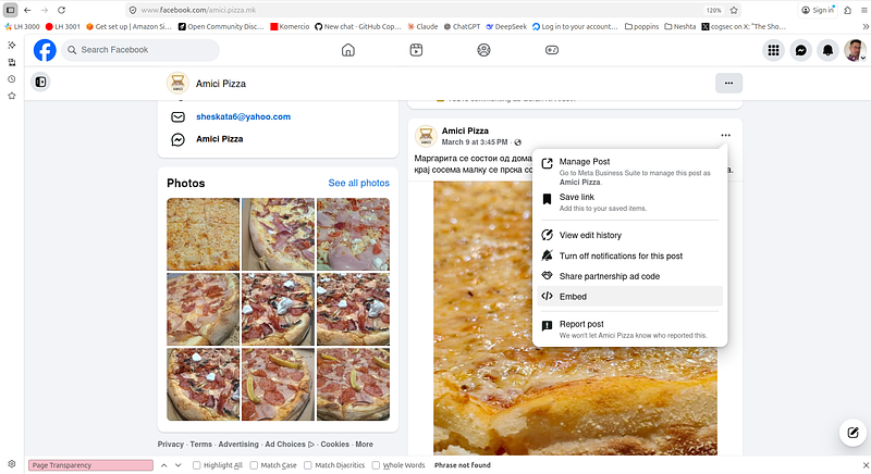 Print screen of a Facebook post 2
