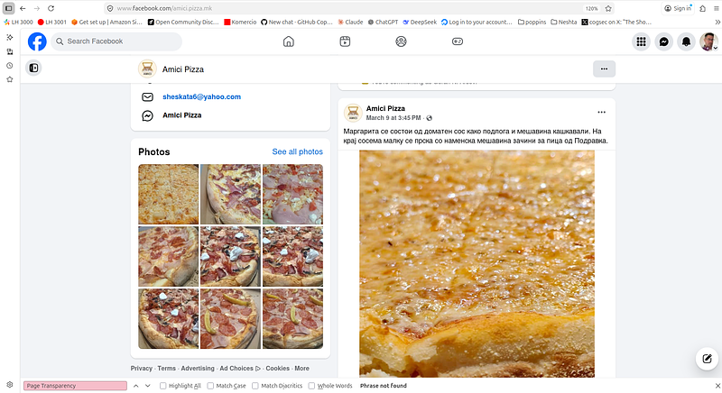 Print screen of a Facebook post 1