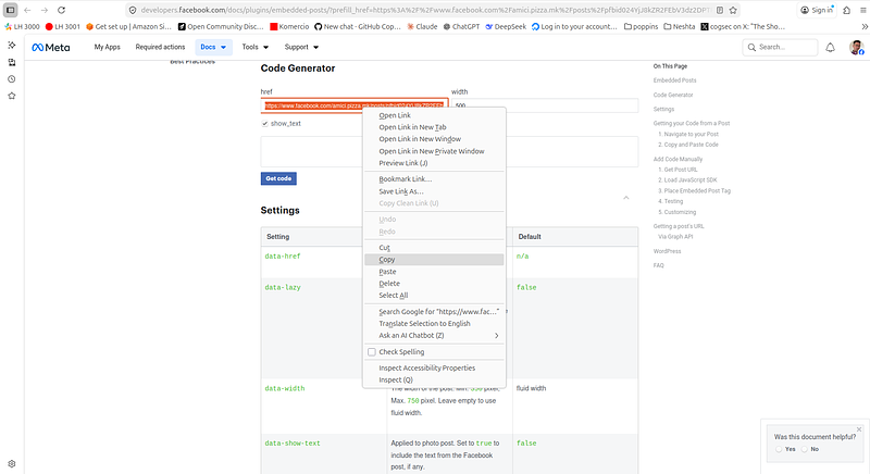 Print screen of a Facebook post URL finder